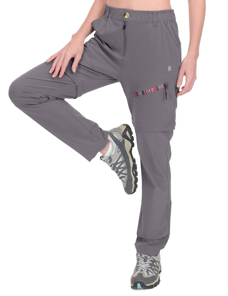 Little Donkey Andy Women's Hiking Pants Lightweight Convertible Zip-Off Pants Quick Dry UPF 50 Steel Gray Size M - Image 2